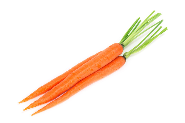 Fresh organic carrots over white background - Photo, Image