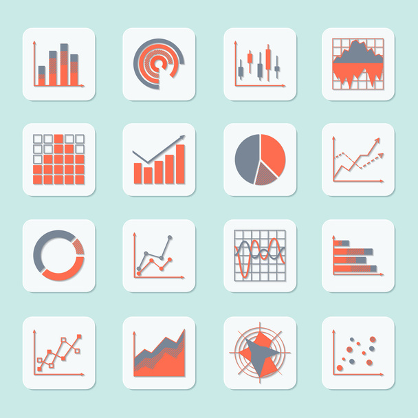 Business chart icons - Вектор,изображение