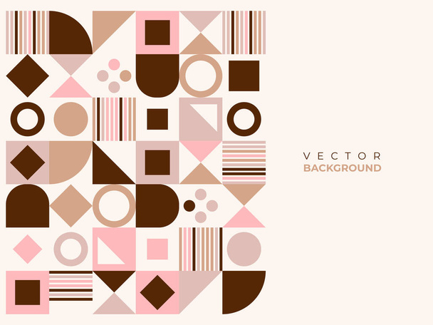 Abstract background with half circle square line dot wave geometric textures, memphis style - Вектор, зображення
