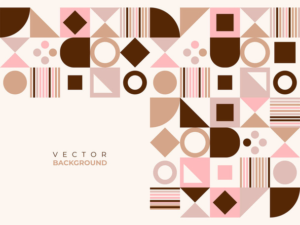Abstract background with half circle square line dot wave geometric textures, memphis style - Вектор,изображение