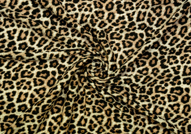 Cotton fabric with leopard animal print - Photo, Image