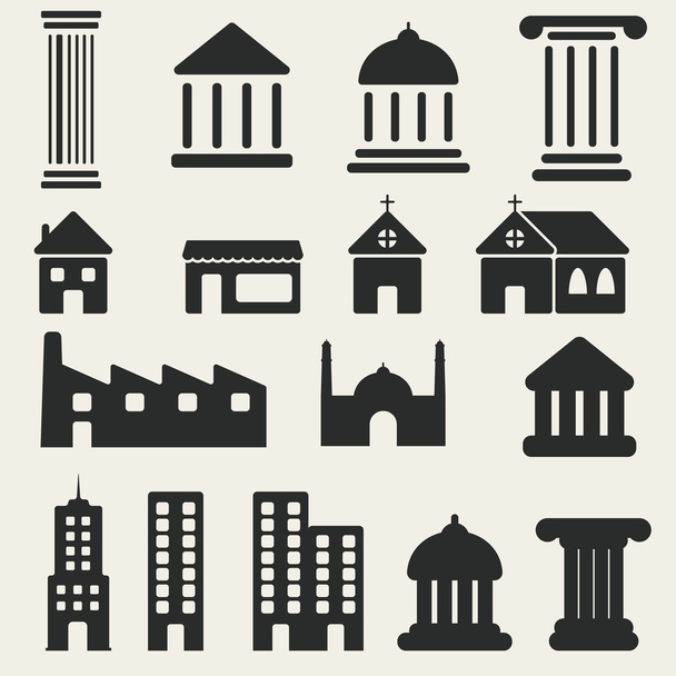 Building Icons Set. Vector illustration - Vector, Image