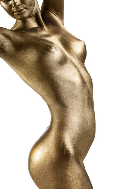 Goldene Statue des Walkürenkonzepts - Foto, Bild