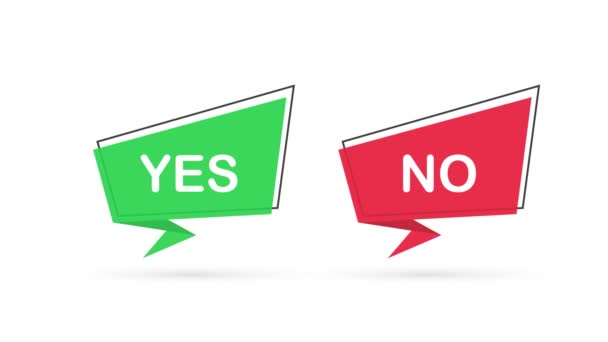 Yes No word text on talk shape. stock illustration yes no in speech bubble on white background. Motion graphics. - Footage, Video