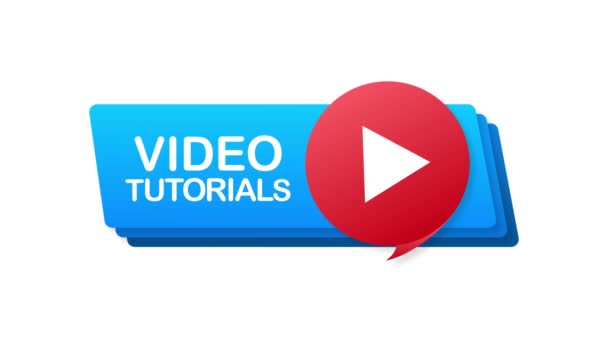 Video tutorials Button, icon, emblem label. Motion graphics. - Video