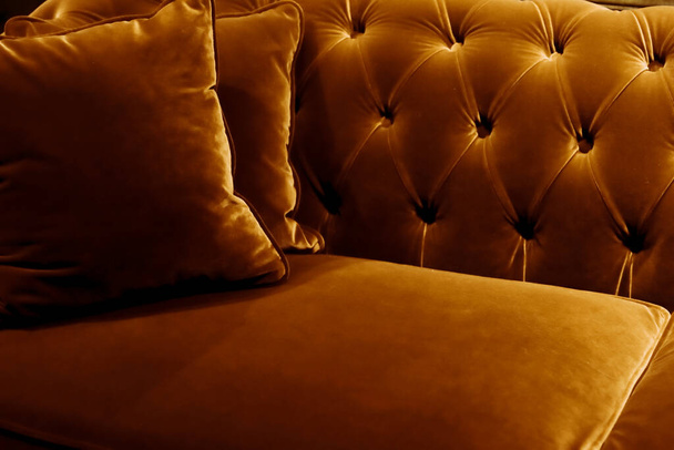 Home decor, interior design and luxury furniture background, sofa and pillow detail - Photo, Image