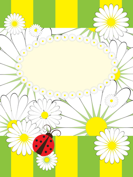 Tarjeta de felicitación con ladybird
 - Vector, imagen