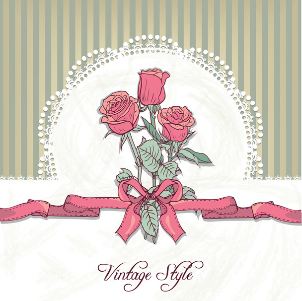 Vintage floral card - Vector, Imagen