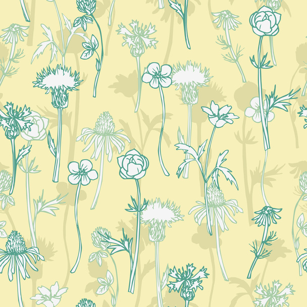 Vector seamless pattern with herbs - Vecteur, image