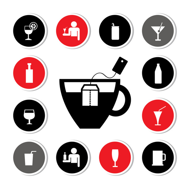 Beverages icons set  - Vettoriali, immagini