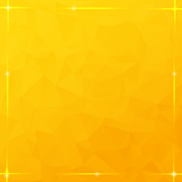 gloeiende draad grens op oranje driehoekige achtergrond - Vector, afbeelding