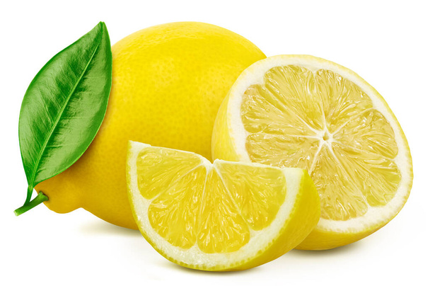 Juicy lemons isolated on the white background - Φωτογραφία, εικόνα