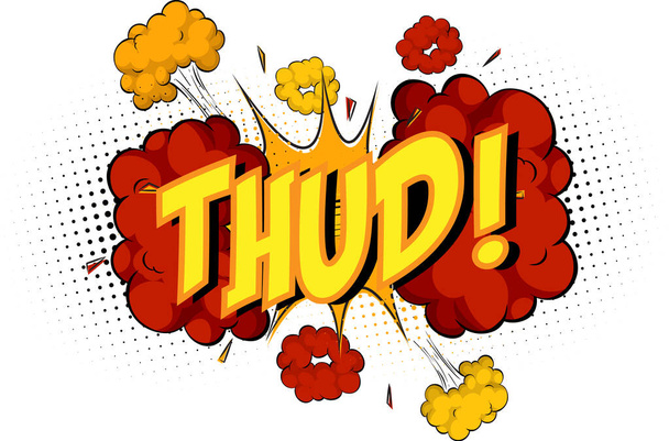 Word Thud на ілюстрації фонового вибуху коміксів
 - Вектор, зображення