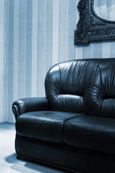 beautiful new leather sofa in modern apartment - Fotó, kép