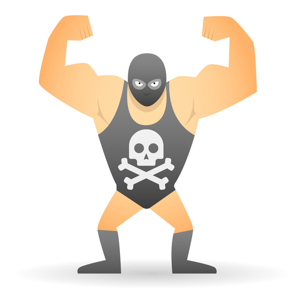 Wrestler with a skull - Vector, Image