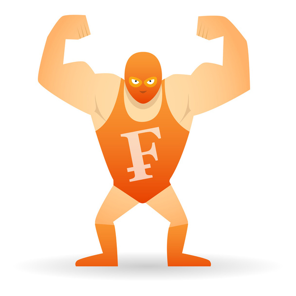 Wrestler wit acurrecy icon - Vector, Image