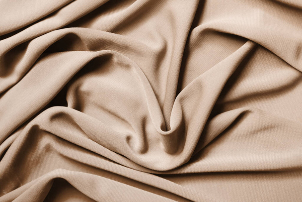 Smooth elegant beige satin texture can use as abstract background. Luxurious background design. Closeup texture - Zdjęcie, obraz