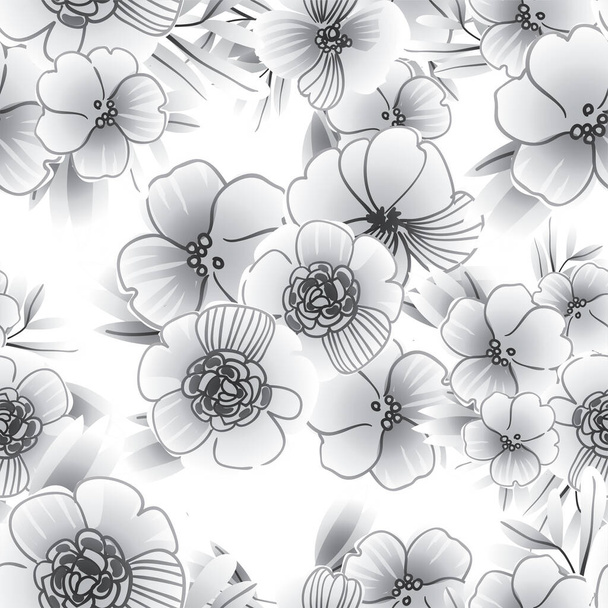 seamless pattern with beautiful floral elements - Vector, afbeelding