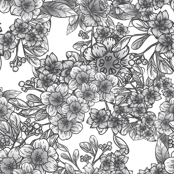 seamless pattern with beautiful floral elements - Διάνυσμα, εικόνα