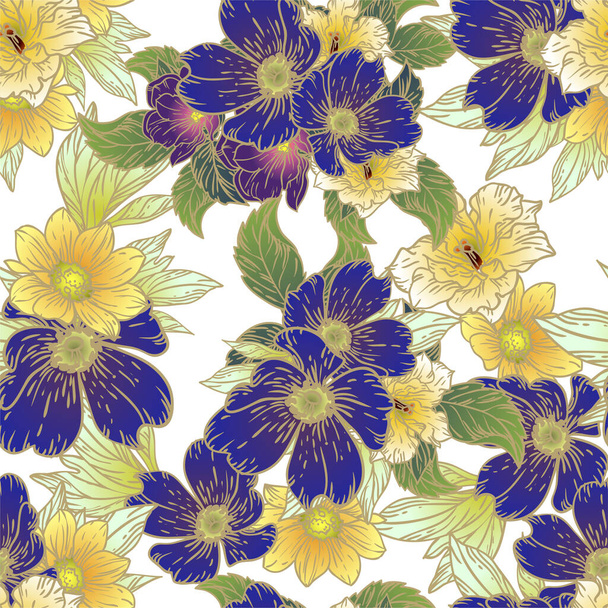 seamless pattern with beautiful floral elements - Vektor, obrázek