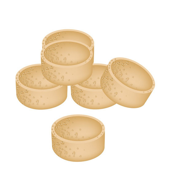Pila de galletas de mijo sobre fondo blanco
 - Vector, Imagen