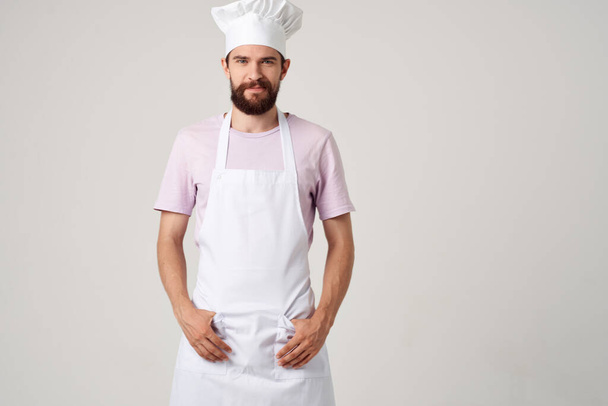 male chef uniform cooking restaurant job industry - Foto, imagen