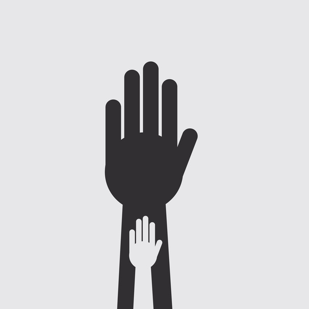 Hand in Hand Silhouette - Vektor, Bild