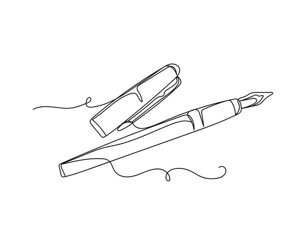 Συνεχές σχέδιο μιας γραμμής από όμορφο στυλό σε σιλουέτα σε λευκό φόντο. Γραμμικό στυλ. Μινιμαλιστικό. - Διάνυσμα, εικόνα