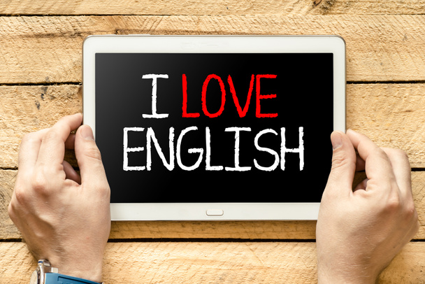 Eu adoro inglês.
 - Foto, Imagem