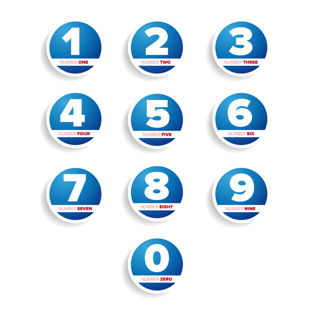 set of buttons with number - Vector, Image