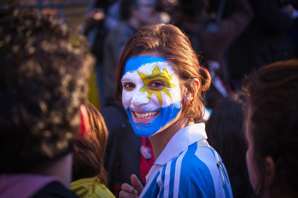 Μπουένος Άιρες, Αργεντινή - 13 Ιουλίου 2014: Ποδόσφαιρο οπαδούς στους δρόμους - Φωτογραφία, εικόνα