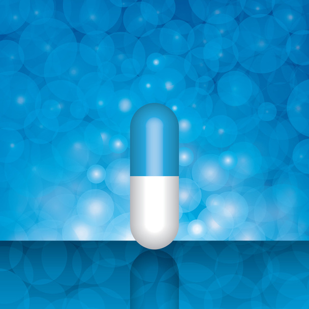 Beautiful blue pill - medication concept - Vector, Imagen