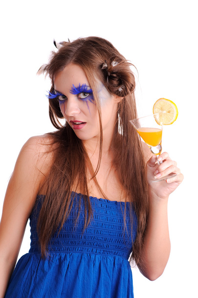 Girl with orange juice - Foto, imagen