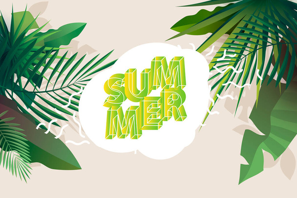 Summer poster template with place for text. Floral brochure - Vector, Image