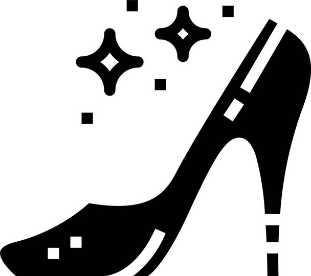 female heels high icon in solid style - Vektor, kép