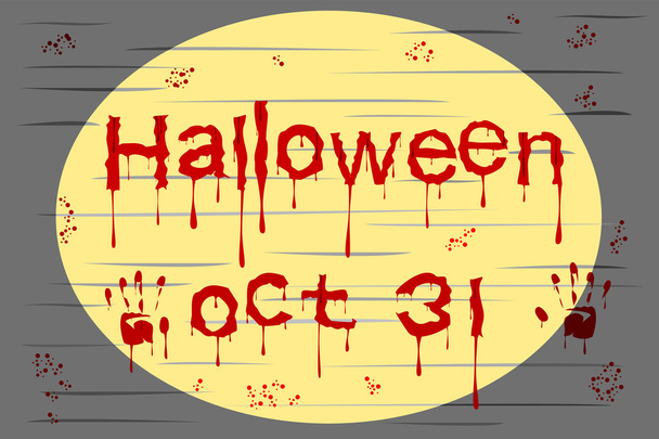 Halloween texto por sangue na parede de aço
 - Vetor, Imagem