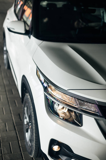 Cars exterior details. shiny headlights on a car - Foto, Imagen