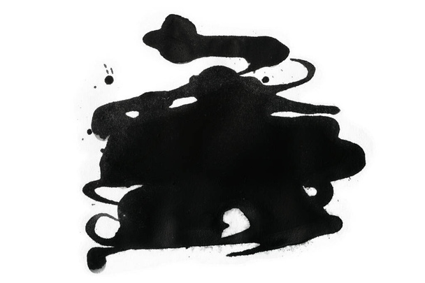 dark ink droplets watercolor smudge element - Фото, зображення