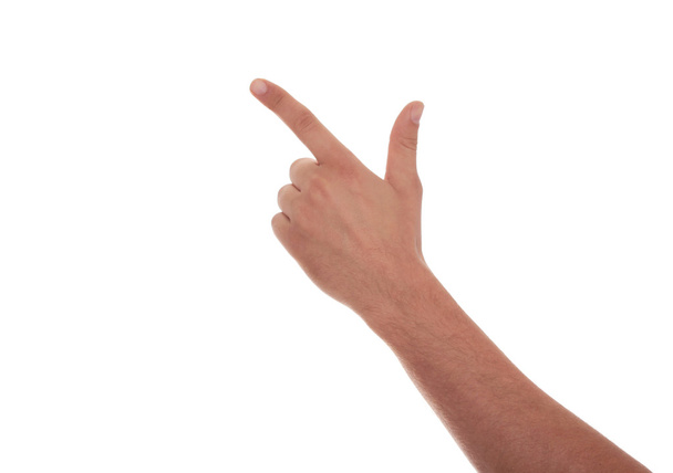 Male hand pointing - Fotoğraf, Görsel