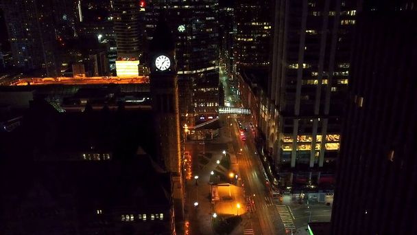 Night city from above. Clock tower. - Photo, Image