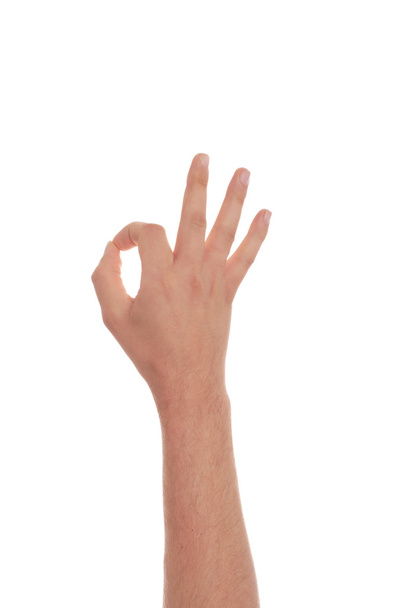 Male hand gesturing ok sign - Foto, Imagen