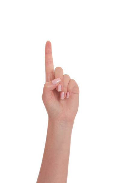 Female hand pointing up - Фото, зображення