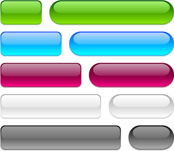 Collection of web buttons in different colors. - Vector, Image
