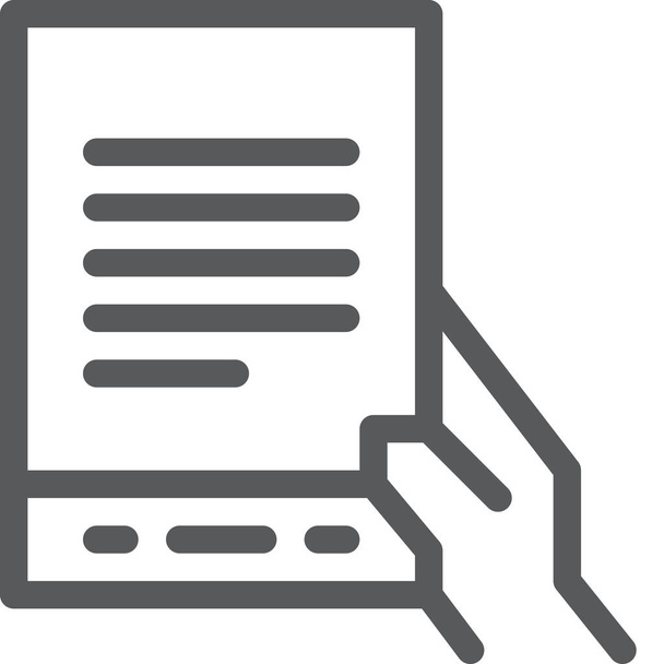 hand kindle device icon in outline style - Vector, Image