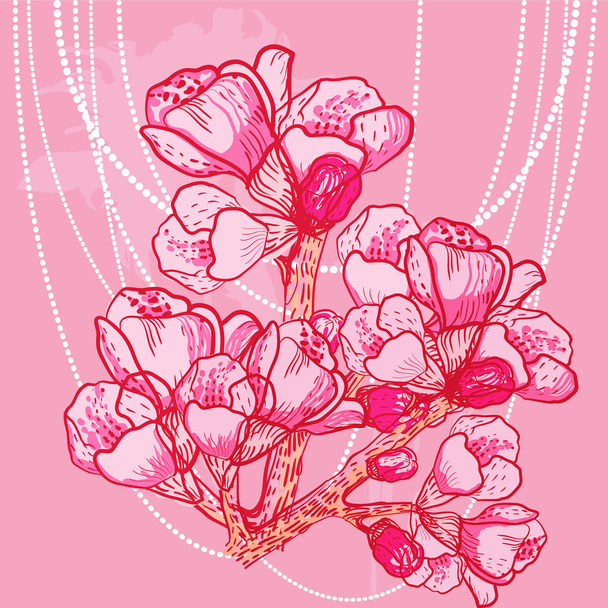 vector delicate spring flower on background - Vektor, kép