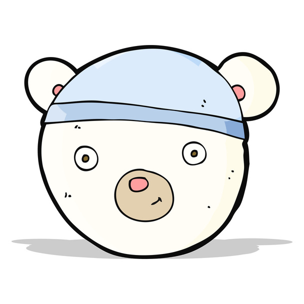 cartoon polar bear face - Vector, imagen