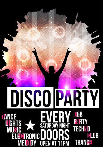 Disco Party Poster Background Template - Vector Illustration - Vektor, obrázek