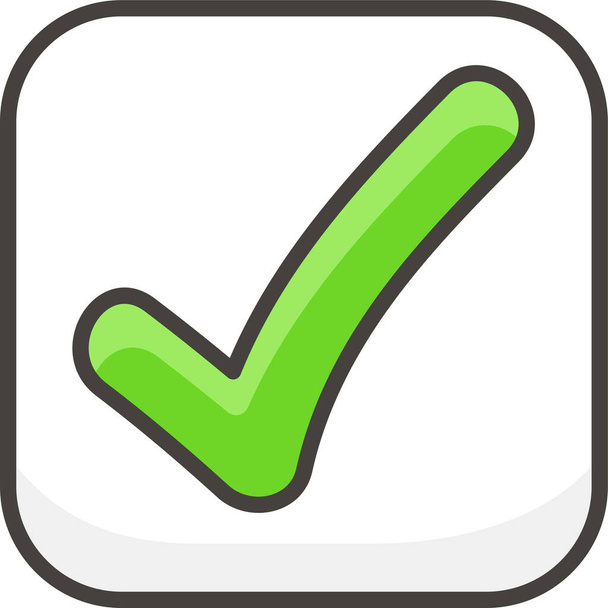 ícone de marca de verificação botão - Vetor, Imagem