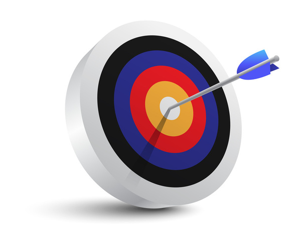Target aim and arrow. Successful shoot. Vector Illustration - Vector, Image