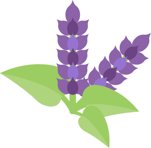 flor ícone roxo planta em estilo plano - Vetor, Imagem